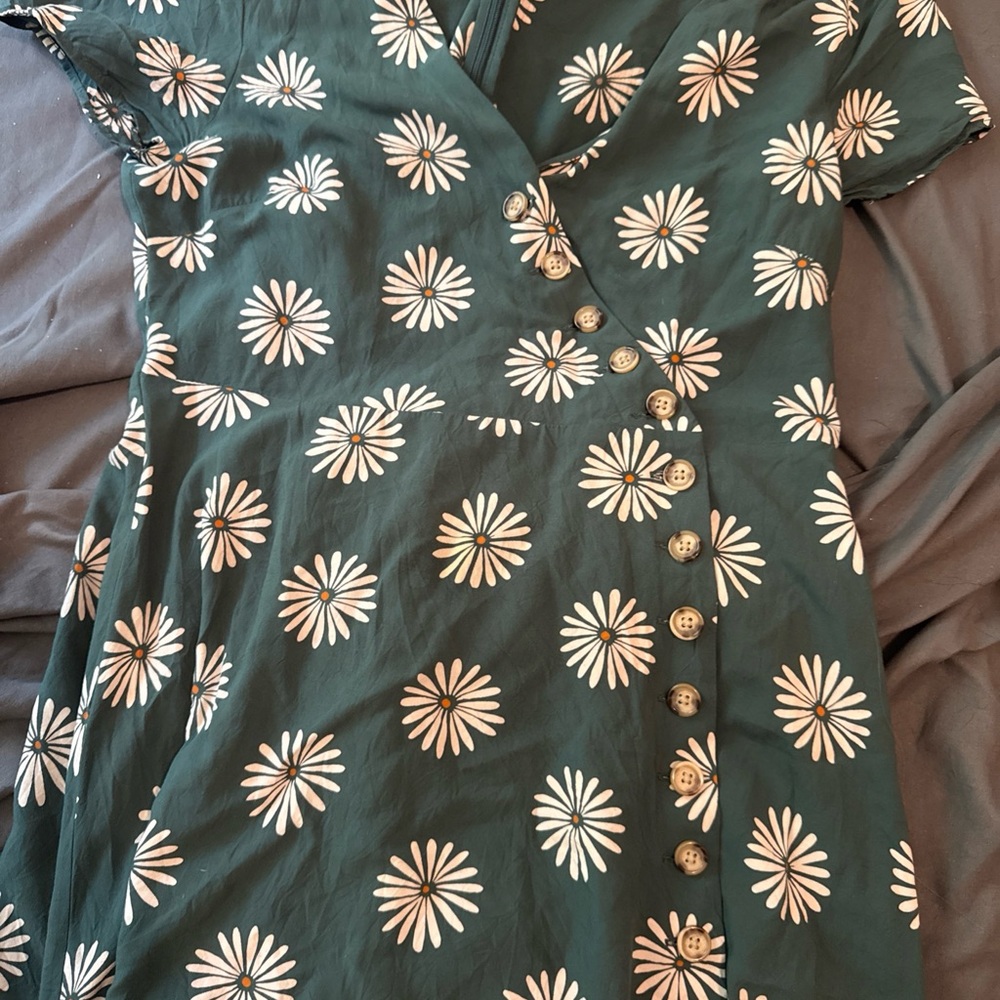 Madewell Green Floral Dress